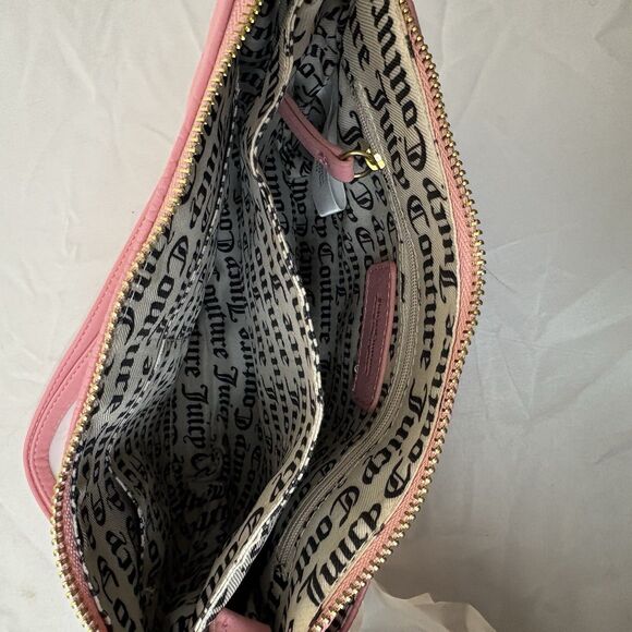 Juicy Couture Pink Icing Embossedlogo Double Gusset Crossbody NWOT 8x10 - Picture 6 of 10